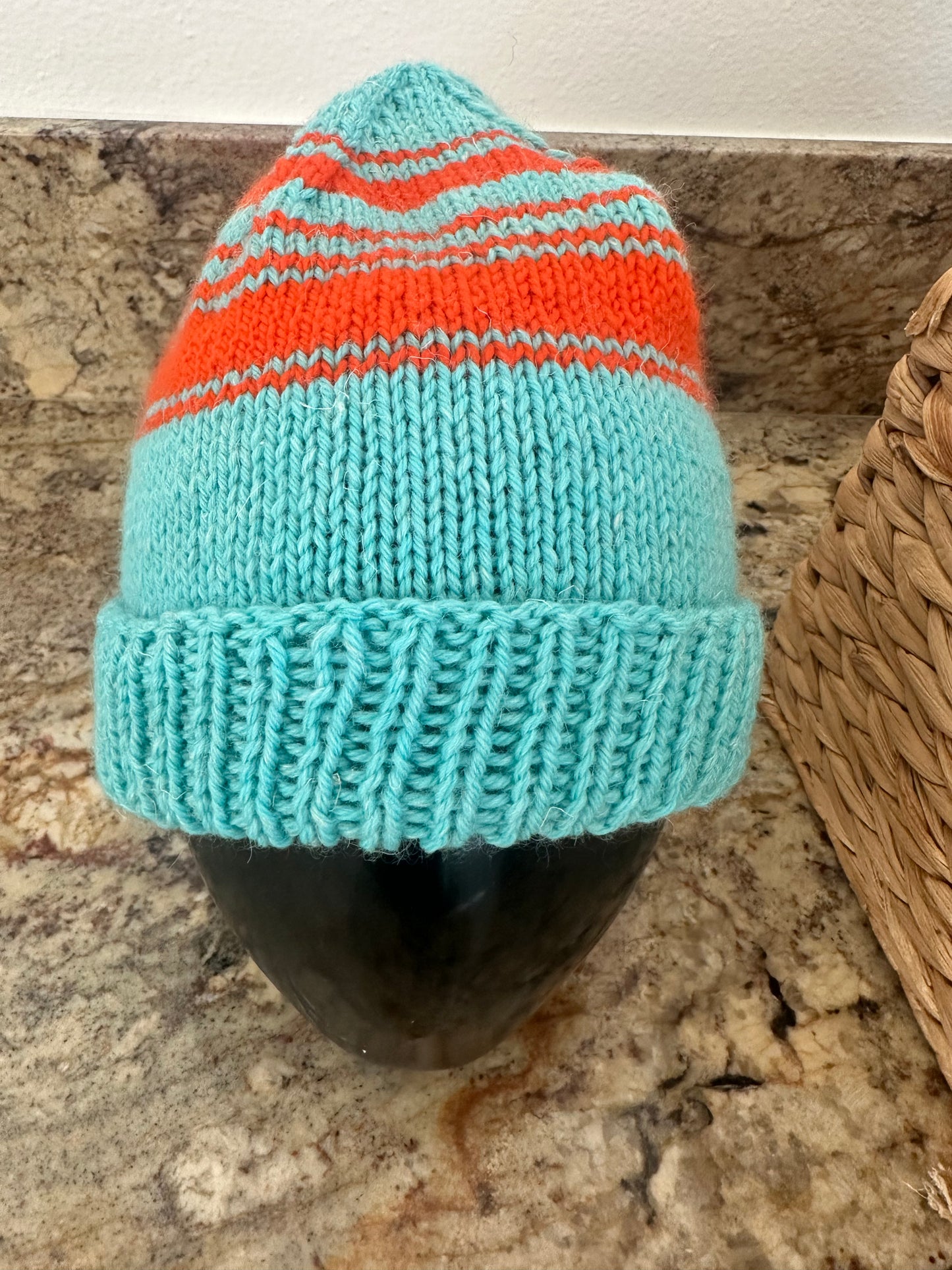 Hand knit Merino Wool Beanie